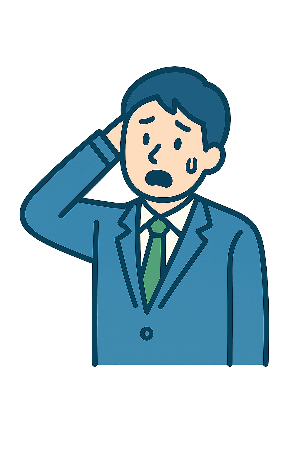 焦る男性スタッフのイラスト